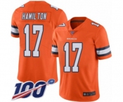 Youth Denver Broncos #17 DaeSean Hamilton Limited Orange Rush Vapor Untouchable 100th Season Football Jersey