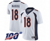 Youth Denver Broncos #18 Peyton Manning White Vapor Untouchable Limited Player 100th Season Football Jersey
