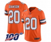 Youth Denver Broncos #20 Duke Dawson Limited Orange Rush Vapor Untouchable 100th Season Football Jersey