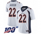 Youth Denver Broncos #22 Kareem Jackson White Vapor Untouchable Limited Player 100th Season Football Jersey
