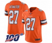 Youth Denver Broncos #27 Steve Atwater Limited Orange Rush Vapor Untouchable 100th Season Football Jersey