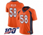 Youth Denver Broncos #58 Von Miller Orange Team Color Vapor Untouchable Limited Player 100th Season Football Jersey