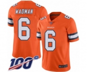 Youth Denver Broncos #6 Colby Wadman Limited Orange Rush Vapor Untouchable 100th Season Football Jersey