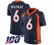 Youth Denver Broncos #6 Colby Wadman Navy Blue Alternate Vapor Untouchable Limited Player 100th Season Football Jersey