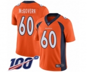 Youth Denver Broncos #60 Connor McGovern Orange Team Color Vapor Untouchable Limited Player 100th Season Football Jersey