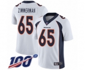 Youth Denver Broncos #65 Gary Zimmerman White Vapor Untouchable Limited Player 100th Season Football Jersey