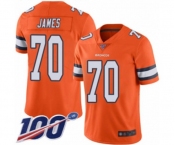 Youth Denver Broncos #70 Ja'Wuan James Limited Orange Rush Vapor Untouchable 100th Season Football Jersey