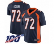Youth Denver Broncos #72 Garett Bolles Navy Blue Alternate Vapor Untouchable Limited Player 100th Season Football Jersey