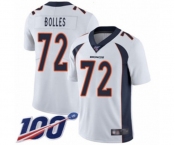 Youth Denver Broncos #72 Garett Bolles White Vapor Untouchable Limited Player 100th Season Football Jersey
