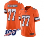 Youth Denver Broncos #77 Karl Mecklenburg Limited Orange Rush Vapor Untouchable 100th Season Football Jersey