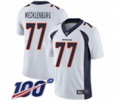 Youth Denver Broncos #77 Karl Mecklenburg White Vapor Untouchable Limited Player 100th Season Football Jersey