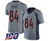 Youth Denver Broncos #84 Shannon Sharpe Limited Silver Inverted Legend 100th Season Football Jersey