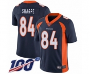 Youth Denver Broncos #84 Shannon Sharpe Navy Blue Alternate Vapor Untouchable Limited Player 100th Season Football Jersey