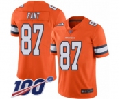 Youth Denver Broncos #87 Noah Fant Limited Orange Rush Vapor Untouchable 100th Season Football Jersey