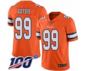Youth Denver Broncos #99 Adam Gotsis Limited Orange Rush Vapor Untouchable 100th Season Football Jersey