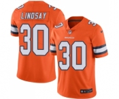 Youth Nike Denver Broncos #30 Phillip Lindsay Limited Orange Rush Vapor Untouchable NFL Jersey