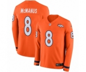 Youth Nike Denver Broncos #8 Brandon McManus Limited Orange Therma Long Sleeve NFL Jersey