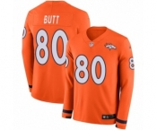 Youth Nike Denver Broncos #80 Jake Butt Limited Orange Therma Long Sleeve NFL Jersey