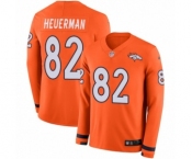 Youth Nike Denver Broncos #82 Jeff Heuerman Limited Orange Therma Long Sleeve NFL Jersey