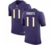 Men's Baltimore Ravens #11 Seth Roberts Purple Team Color Vapor Untouchable Elite Player Football Jersey