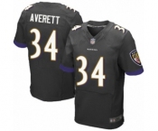 Men's Baltimore Ravens #34 Anthony Averett Elite Black Alternate Football Jersey
