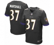 Men's Baltimore Ravens #37 Iman Marshall Elite Black Alternate Football Jersey