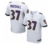 Men's Baltimore Ravens #37 Iman Marshall Elite White Football Jersey