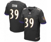 Men's Baltimore Ravens #39 Tyler Ervin Elite Black Alternate Football Jersey