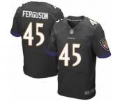 Men's Baltimore Ravens #45 Jaylon Ferguson Elite Black Alternate Football Jersey