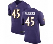 Men's Baltimore Ravens #45 Jaylon Ferguson Purple Team Color Vapor Untouchable Elite Player Football Jersey