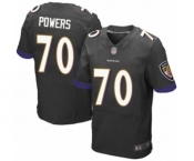 Men's Baltimore Ravens #70 Ben Powers Elite Black Alternate Football Jersey