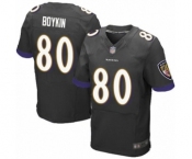 Men's Baltimore Ravens #80 Miles Boykin Elite Black Alternate Football Jersey