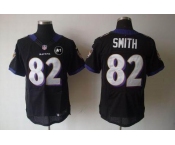 nike nfl jerseys baltimore ravens #82 smith black[elite Art Patch]
