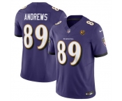 Men Baltimore Ravens #89 Mark Andrews Purple 2023 F U S E With John Madden Patch Vapor Limited Stitched Football Jersey