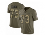 Men Nike Baltimore Ravens #73 Marshal Yanda Limited Olive Camo Salute to Service NFL Jersey