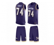 Men Nike Baltimore Ravens #74 James Hurst Limited Purple Tank Top Suit NFL Jersey