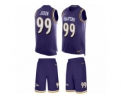 Men Nike Baltimore Ravens #99 Matt Judon Limited Purple Tank Top Suit NFL Jersey