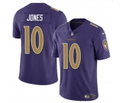 Men's Baltimore Ravens #10 Emory Jones Purple Vapor Limited Football Jersey