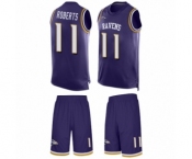Men's Baltimore Ravens #11 Seth Roberts Limited Purple Tank Top Suit Football Jersey