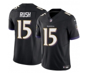 Men's Baltimore Ravens #15 Cooper Rush Black 2025 F.U.S.E Vapor Limited Football Jersey
