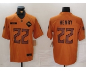 Men's Baltimore Ravens #22 Derrick Henry Brown 2023 Salute To Service Limited Stitched Jersey