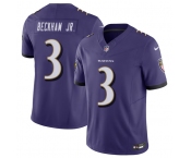 Men's Baltimore Ravens #3 Odell Beckham Jr. Purple 2023 F.U.S.E. Vapor Untouchable Stitched Jersey