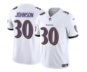 Men's Baltimore Ravens #30 D'Ernest Johnson White 2025 F.U.S.E. Vapor Limited Football Jersey
