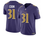 Men's Baltimore Ravens #31 Dalvin Cook Purple 2024 F.U.S.E. Color Rush Vapor Limited Football Stitched Jersey