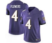 Men's Baltimore Ravens #4 Zay Flowers Purple 2023 F.U.S.E. Vapor Limited Football Stitched Jersey