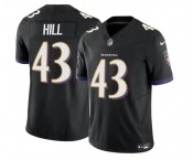 Men's Baltimore Ravens #43 Justice Hill Black 2023 F.U.S.E. Vapor Limited Football Stitched Jersey