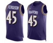 Men's Baltimore Ravens #45 Jaylon Ferguson Limited Purple Player Name & Number Tank Top Football Jersey