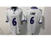 Men's Baltimore Ravens #6 Ja'Kobi Lane White 2026 F.U.S.E. Vapor Stitched Limited Football Stitched Jersey Men's Baltimore Ravens #6 Ja'Kobi Lane White 2026 F.U.S.E. Vapor Stitched Limited Football Stitched Jersey