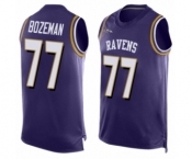 Men's Baltimore Ravens #77 Bradley Bozeman Elite Purple Player Name & Number Tank Top Football Jersey