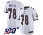 Men's Baltimore Ravens #78 Orlando Brown Jr. White Vapor Untouchable Limited Player 100th Season Football Jersey